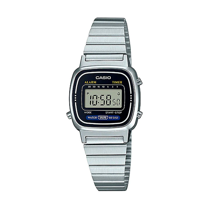 Reloj Casio LA670WA digital compacto plateado para mujer — Foucault Valdivia