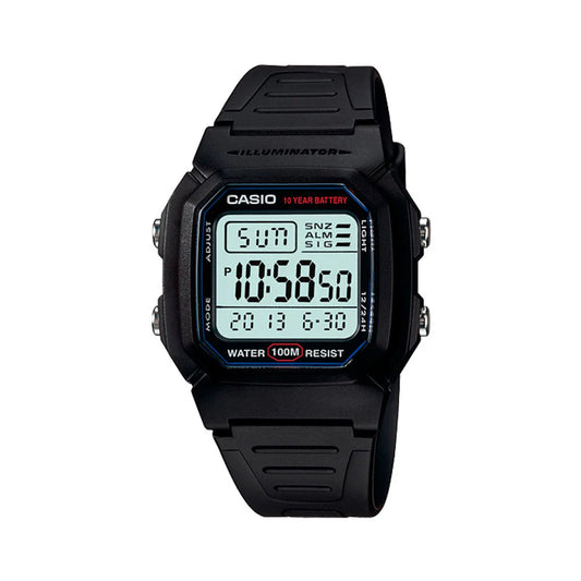 Reloj Casio W-800H-1AVDF digital negro resistente 100 m — Foucault Valdivia