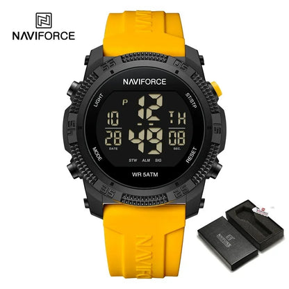 Reloj NAVIFORCE NF7104 para Hombre – Digital LCD, Resistente al Agua, con Alarma y Correa de Silicona