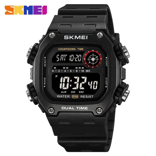 Reloj Digital SKMEI 2126 Deportivo para Hombre – Cronómetro, Cuenta Regresiva, Pantalla LED y Resistencia al Agua 5ATM | Foucault Chile