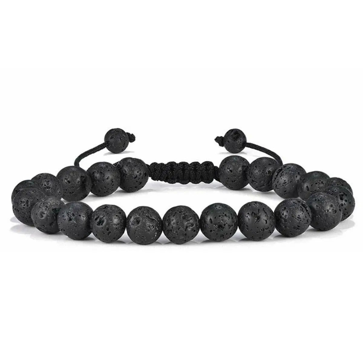 Pulsera Hombre - Piedra Lava y Ojo de Tigre 8mm