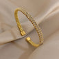 Pulsera Tejida de Acero Inoxidable Dorado Unisex