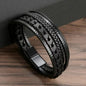 Pulsera Hombre Trenzada Vintage Multicapa