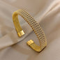Pulsera Tejida de Acero Inoxidable Dorado Unisex