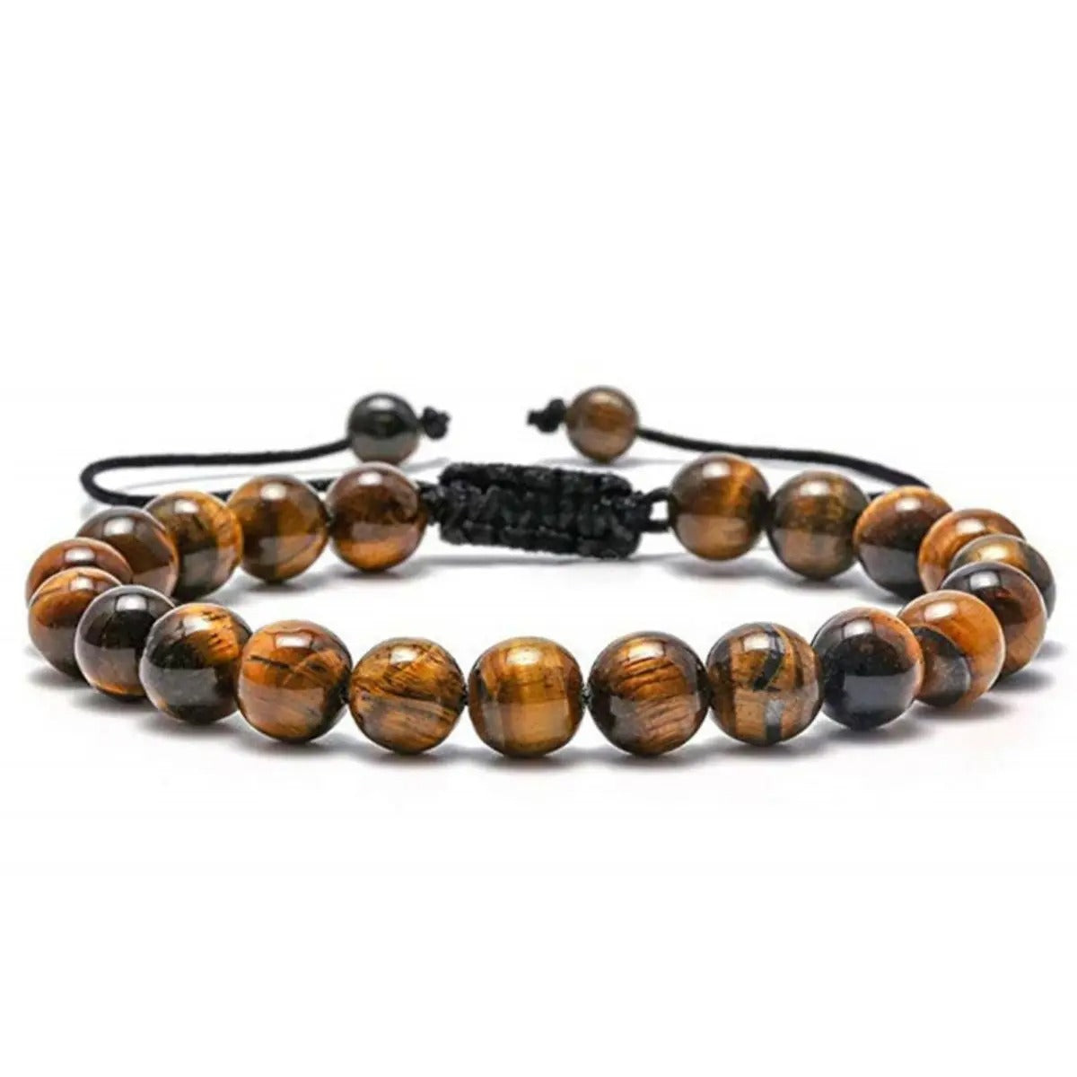 Pulsera Hombre - Piedra Lava y Ojo de Tigre 8mm