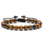 Pulsera Hombre - Piedra Lava y Ojo de Tigre 8mm