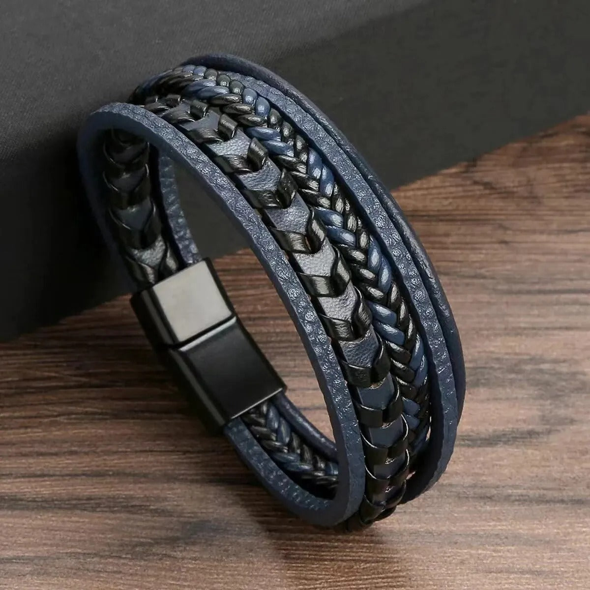 Pulsera Hombre Trenzada Vintage Multicapa