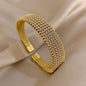 Pulsera Tejida de Acero Inoxidable Dorado Unisex