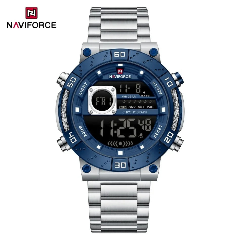 Reloj Digital Acero — cronógrafo calendario alarma | Foucault