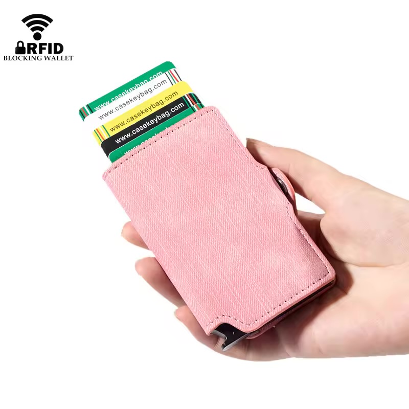 Tarjetero RFID Hombre Metal Cuero | Elegancia Segura Foucault Chile - Imagen 4