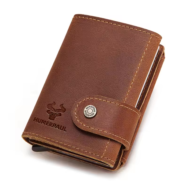 Cartera Cuero Genuino Hombre con Cerrojo | Estilo Clásico Foucault Sur de Chile - Imagen 2
