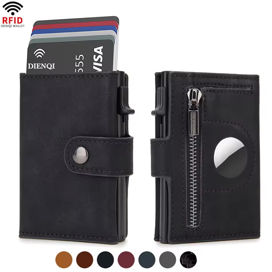 Cartera RFID Fibra de Carbono con AirTag | Tarjetero Inteligente Foucault Chile