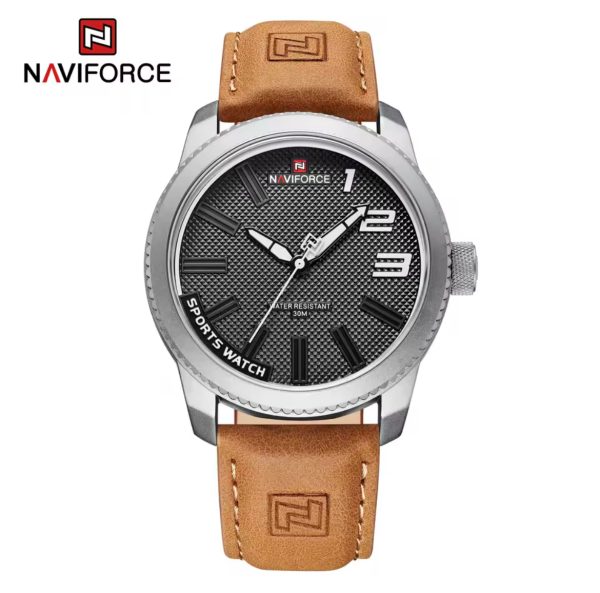 Reloj Hombre NAVIFORCE NF9202 Cuero y Goma Militar | Relojería Foucault Valdivia - Imagen 3
