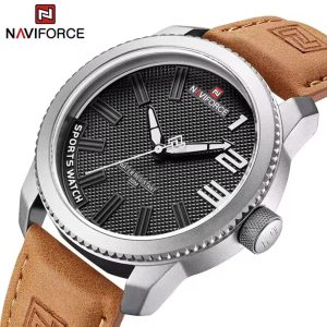 Reloj Hombre NAVIFORCE NF9202 Cuero y Goma Militar | Relojería Foucault Valdivia