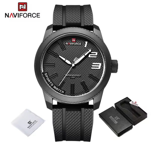 Reloj Hombre NAVIFORCE NF9202 Cuero y Goma Militar | Relojería Foucault Valdivia - Imagen 5