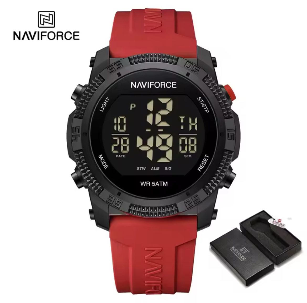 Reloj Hombre NAVIFORCE NF7104 Digital LCD | Deportivo y Resistente Foucault Relojería Valdivia - Imagen 7