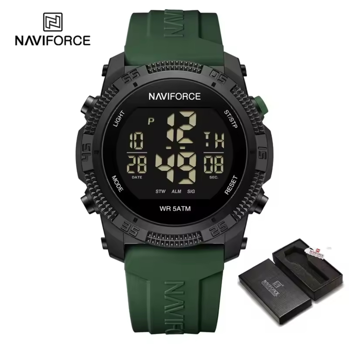 Reloj Hombre NAVIFORCE NF7104 Digital LCD | Deportivo y Resistente Foucault Relojería Valdivia - Imagen 6