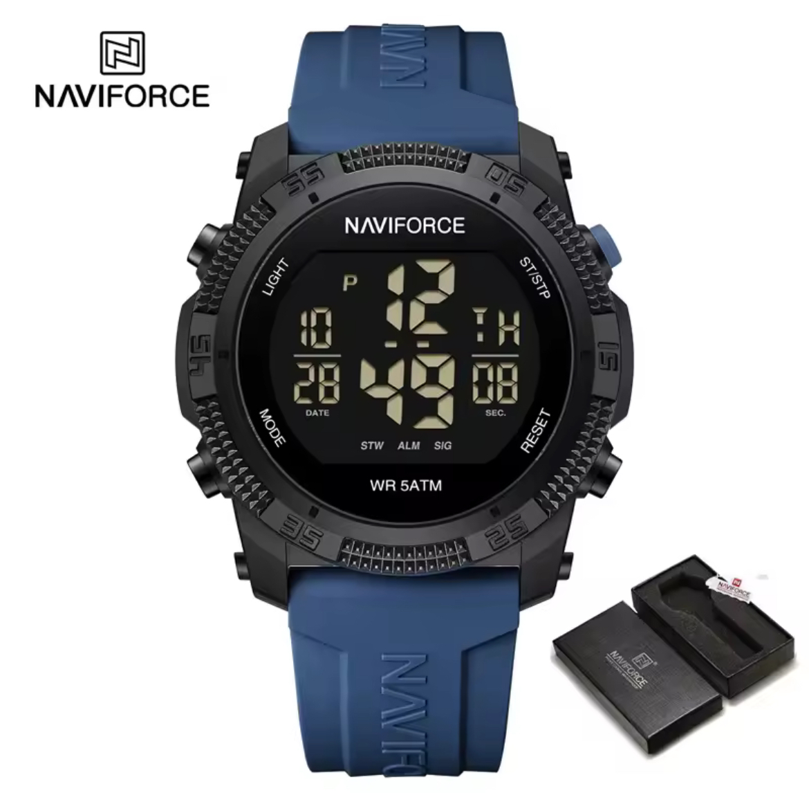 Reloj Hombre NAVIFORCE NF7104 Digital LCD | Deportivo y Resistente Foucault Relojería Valdivia - Imagen 5