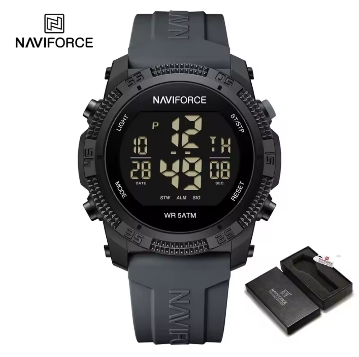 Reloj Hombre NAVIFORCE NF7104 Digital LCD | Deportivo y Resistente Foucault Relojería Valdivia - Imagen 4