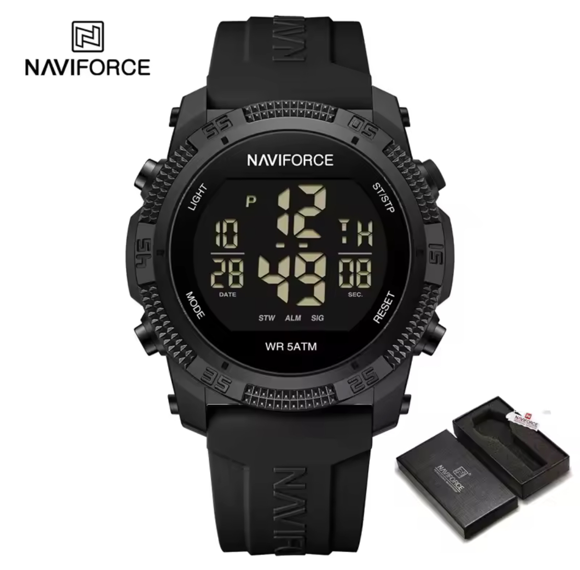 Reloj Hombre NAVIFORCE NF7104 Digital LCD | Deportivo y Resistente Foucault Relojería Valdivia - Imagen 3