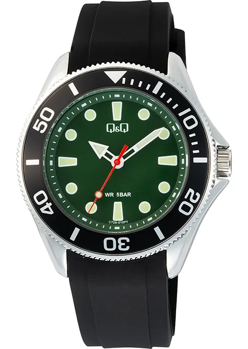 Reloj Hombre Q&Q C72A-005PY Deportivo | Cuarzo y Silicona Foucault Relojería Valdivia
