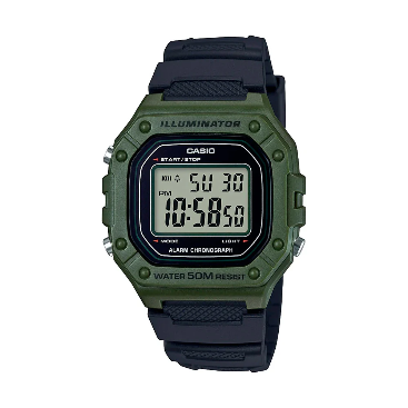 Reloj Casio W-218H-3AVDF Verde | Deportivo Vintage Foucault Relojería Valdivia
