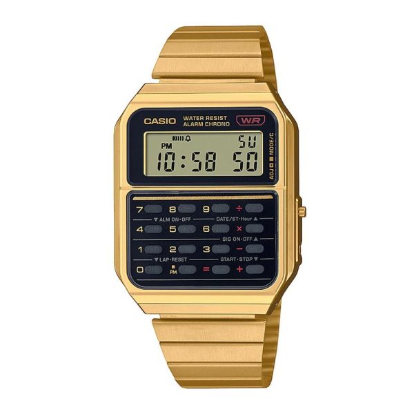 Reloj Casio CA-500WEG-1A Dorado | Calculadora Vintage Foucault Relojería Valdivia - Imagen 4