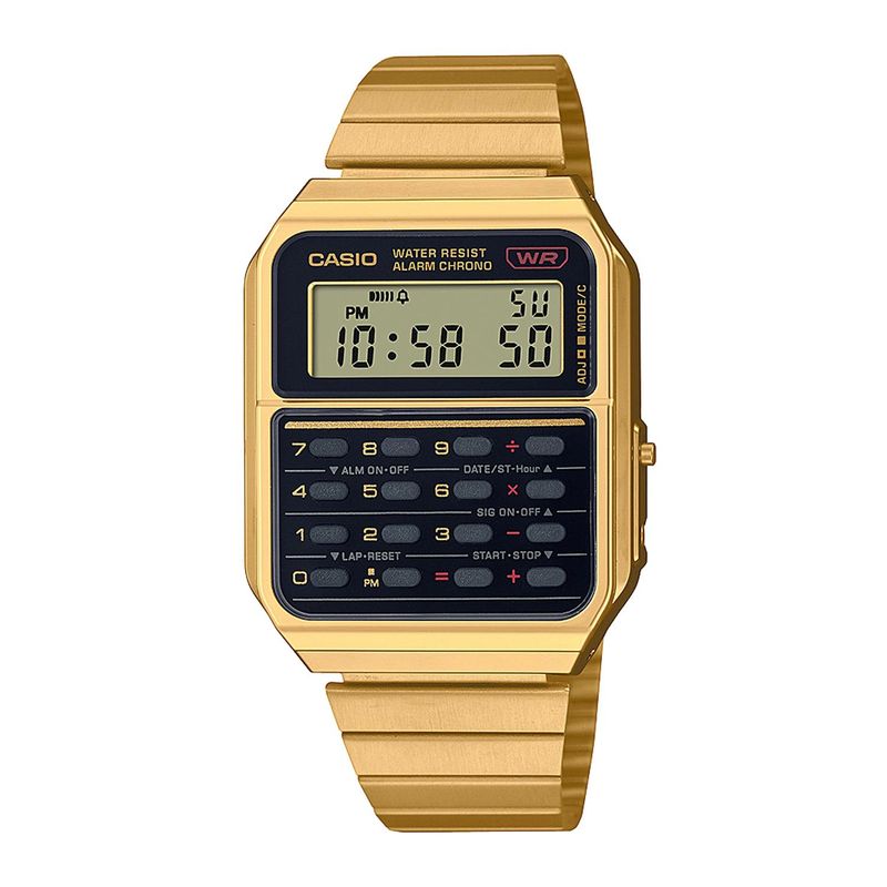 Reloj Casio CA-500WEG-1A Dorado | Calculadora Vintage Foucault Relojería Valdivia - Imagen 4
