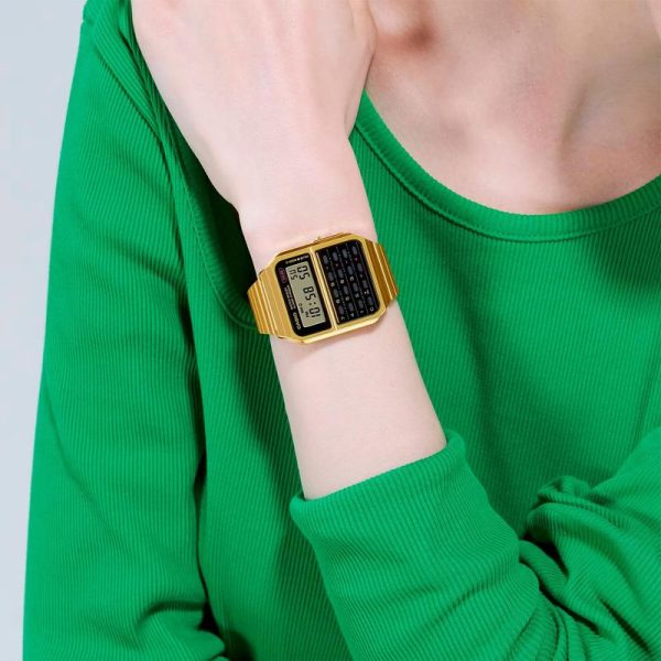 Reloj Casio CA-500WEG-1A Dorado | Calculadora Vintage Foucault Relojería Valdivia - Imagen 2