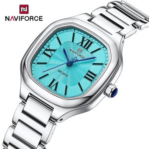 Reloj Mujer NAVIFORCE NF5042 Acero Inoxidable | Cuarzo Cuadrado Elegante – Foucault Chile