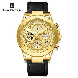 Reloj Hombre NAVIFORCE NF8073 Militar de Cuarzo | Cuero Cronógrafo – Foucault Chile