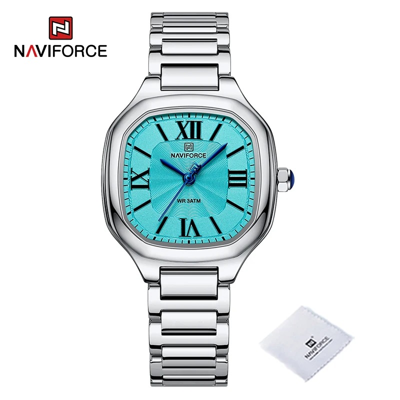 Reloj Mujer NAVIFORCE NF5042 Acero Inoxidable | Cuarzo Cuadrado Elegante – Foucault Chile - Imagen 2