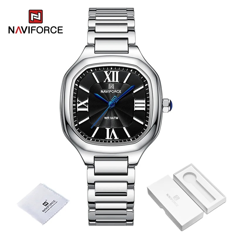 Reloj Mujer NAVIFORCE NF5042 Acero Inoxidable | Cuarzo Cuadrado Elegante – Foucault Chile - Imagen 3